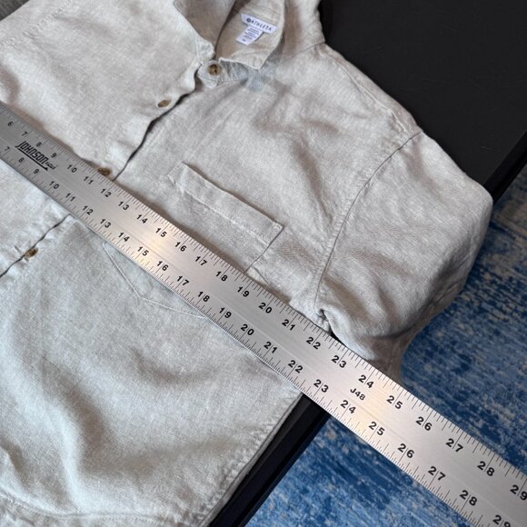 Athleta Retreat 100% Euroflax Linen Cropped Undyed Short Sleeve Shirt (Size M) - Picture 10 of 13